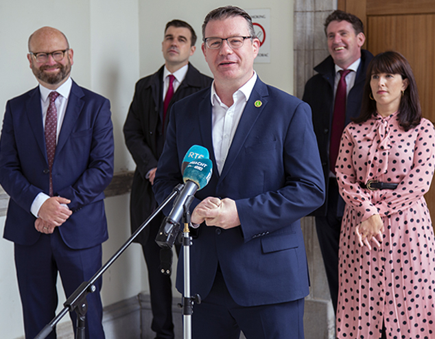 Alan Kelly (Labour Party Leader)speaking at a Press Conference